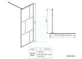 1000-1100x2000mm Black Fully Framed Shower Screen Grid Single Door Fixed Panel Walk-in 6mm Small Glass