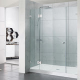 1090-2600mm 3 Panels Wall to Wall Shower Screen Frameless 10mm Glass Variant Colour Fittings