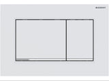 Geberit Sigma30 Flush Plate - Matt White Finish, Chrome Trim