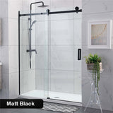 1180-2000x2000mm Wall to Wall Sliding Shower Screen Frameless Variant Colour Stainless Steel Square Handle 10mm Glass