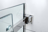 1180-2000x2000mm Wall to Wall Sliding Shower Screen Frameless Variant Colour Stainless Steel Square Handle 10mm Glass