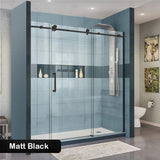 1400-2530x2000mm Shower Screen Wall to Wall Sliding Door Variant Colour Stainless Steel Frameless 3 Panels