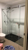 1400-2530x2000mm Shower Screen Wall to Wall Sliding Door Variant Colour Stainless Steel Frameless 3 Panels