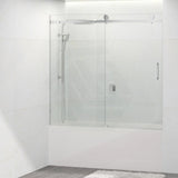 1450-1800x1600mm Bathtub Sliding Shower Screen Wall to Wall Frameless Square Handle Variant Colour
