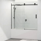 1450-1800x1600mm Bathtub Sliding Shower Screen Wall to Wall Frameless Square Handle Variant Colour