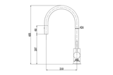 Ocean Deluxe Pull Out Kitchen Sink Mixer - Brushed Nickel