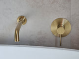 Pacifica Curved Wall Spout - Brushed Gold