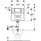 Geberit Alpha 12cm In-wall Cistern – 109cm Installation Height