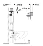 Geberit Alpha 12cm In-wall Cistern – 109cm Installation Height