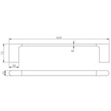 Coral Single Towel Rail 600mm - Chrome