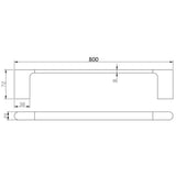Coral Single Towel Rail 800mm - Chrome