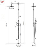 Coral Free Standing Shower Combo - Brushed Nickel