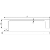 Eva Single Towel Rail 600mm - Chrome & White