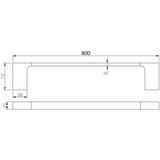 Eva Single Towel Rail 800mm - Matt Black
