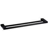 Eva Double Towel Rail 800mm - Matt Black
