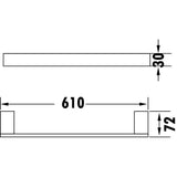 Cubix single towel rail 610mm - Matt Black