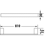 Cubix single towel rail 810mm - Chrome