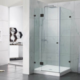 500-1400mm L Shape Frameless Shower Screen Hinge Door Fixed Panel Variant Colour Fittings 10mm Glass