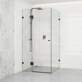 500-1400mm L Shape Frameless Shower Screen Hinge Door Fixed Panel Variant Colour Fittings 10mm Glass