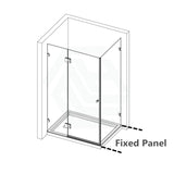 500-1400mm L Shape Frameless Shower Screen Hinge Door Fixed Panel Variant Colour Fittings 10mm Glass