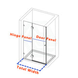 685-1400mm Wall to Wall Shower Screen Hinge and Door Panel Variant Colour Fittings Frameless 10mm Glass