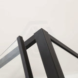 700-1470x2000mm Semi-frameless L Shape Shower Screen Pivot Door with Return Panel Black Fittings