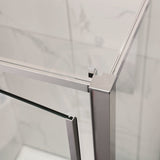 700-1470x2000mm Semi-frameless L Shape Shower Screen Pivot Door with Return Panel Chrome Fittings 6mm Glass