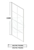 700/800x1500mm Over Bathtub Shower Screen Feature Panel BLACK Framed 8mm Glass