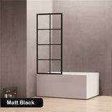 700/800x1500mm Over Bathtub Shower Screen Feature Panel BLACK Framed 8mm Glass