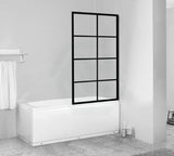 700/800x1500mm Over Bathtub Shower Screen Feature Panel BLACK Framed 8mm Glass