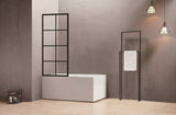 700/800x1500mm Over Bathtub Shower Screen Feature Panel BLACK Framed 8mm Glass