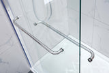 700-820x2000mm Wall to Wall Semi-Frameless Bi-Fold Swing Door Shower Screen Variant Colour Rail 6mm Glass