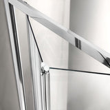 700-820x2000mm Wall to Wall Semi-Frameless Bi-Fold Swing Door Shower Screen Variant Colour Rail 6mm Glass
