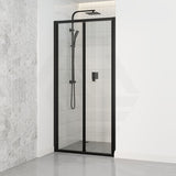 700-820x2000mm Wall to Wall Semi-Frameless Bi-Fold Swing Door Shower Screen Variant Colour Rail 6mm Glass