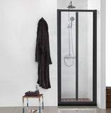 700-820x2000mm Wall to Wall Semi-Frameless Bi-Fold Swing Door Shower Screen Variant Colour Rail 6mm Glass