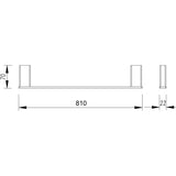 Mira Deluxe Single Towel Rail 810mm - Mirror Chrome
