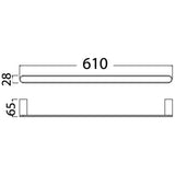 Rondo Single Towel Rail 610mm - Chrome