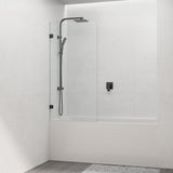 750/900mm Bathtub CURVED Corner Shower Screen Fixed Panel Variant Colour Fittings 10mm Tempered Glass Frameless