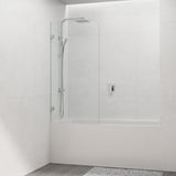 750/900mm Bathtub CURVED Corner Shower Screen Fixed Panel Variant Colour Fittings 10mm Tempered Glass Frameless