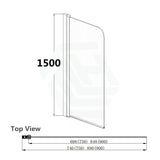 750/900x1500mm Over Bathtub Shower Screen Variant Colour Hardware 6mm Glass Swing Panel