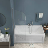 750/900x1500mm Over Bathtub Shower Screen Variant Colour Hardware 6mm Glass Swing Panel