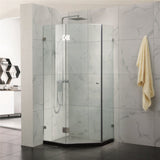 800~1150mm Diamond Shape Shower Screen Pivot Door Chrome Frameless 10mm Glass 2000mm Height