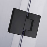 800~1150mm Diamond Shape Shower Screen Pivot Door Matt Black Frameless 10mm Glass 2000mm Height