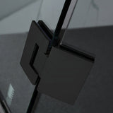 800~1150mm Diamond Shape Shower Screen Pivot Door Matt Black Frameless 10mm Glass 2000mm Height