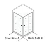 800-1200mm Square / Rectangle Shower Screen Black Semi-frameless Double Sliding 6mm Glass 2000mm Height
