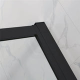800-1200mm Square / Rectangle Shower Screen Black Semi-frameless Double Sliding 6mm Glass 2000mm Height