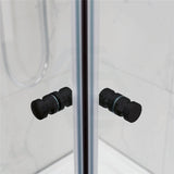 800-1200mm Square / Rectangle Shower Screen Black Semi-frameless Double Sliding 6mm Glass 2000mm Height