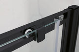 800-1200mm Square / Rectangle Shower Screen Black Semi-frameless Double Sliding 6mm Glass 2000mm Height