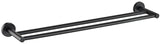 Round Double Towel Rail 600mm - Matt Black
