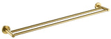 Round Double Towel Rail 750mm - Brushed Gold